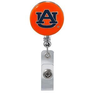 Auburn Tigers Orange Retractable Work ID Badge Reel Holder. NCAA